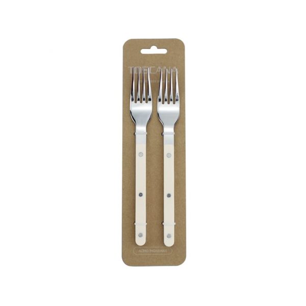 Set x2 tenedor de mesa 20cm ac mango beige toscana Set x2 tenedor de mesa 20cm ac mango beige toscana