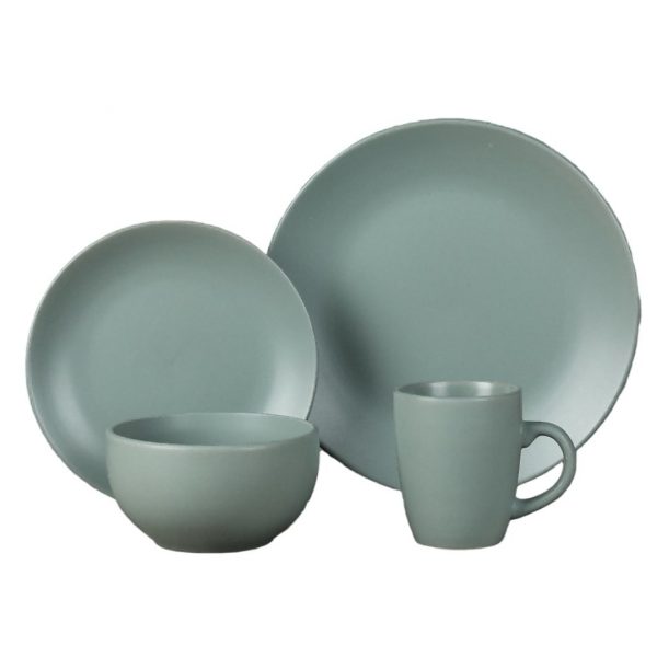 Juego vajilla 16pcs 27/20/14/350ml celeste mate