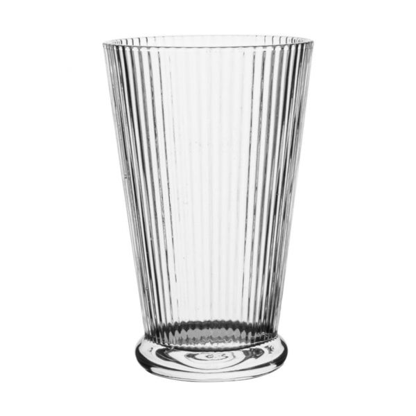 Vaso de vidrio 410ml incoloro acanalado