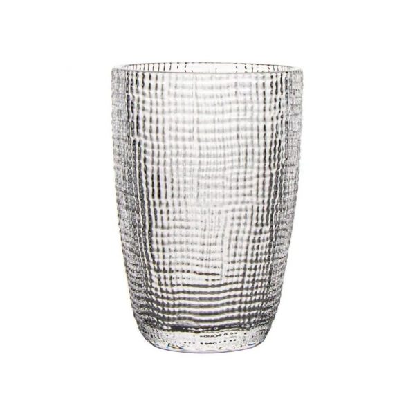 Vaso largo de vidrio 420ml incoloro muselina