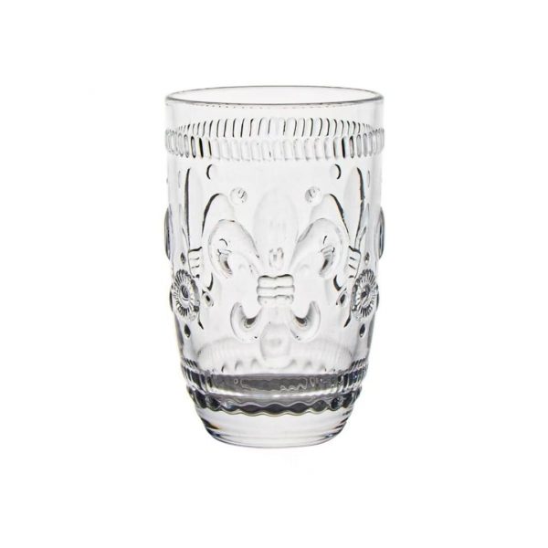 Vaso dof vidrio labrado 370ml incoloro flor de lis