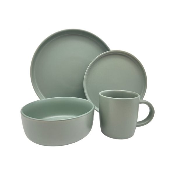 Juego vajilla 16pcs 27/20/15/415ml verde agua