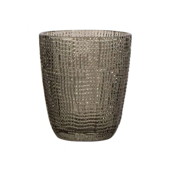 Vaso dof de vidrio 300ml gris muselina