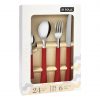 Set 24pzas ac.inox. mango rojo inova di solle