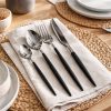 Set 24 piezas cubierto acero inox mango negro osaka - imagen 2