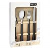 Set 24pzas ac.inox. mango negro inova di solle