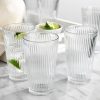 Set x6 vaso 400ml rayas relieve jade