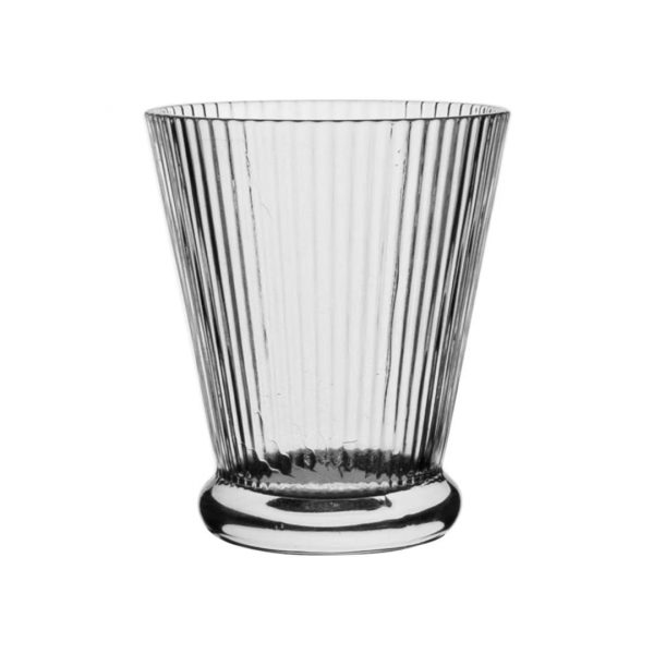 Vaso de agua de vidrio 280ml incoloro acanalado