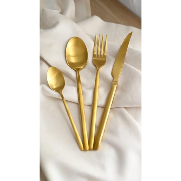 Set 24 piezas cubierto acero inoxidable gold tokio - imagen 2