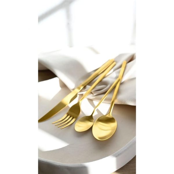 Set 24 piezas cubierto acero inoxidable gold tokio - imagen 3