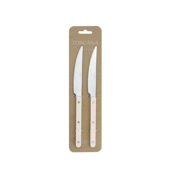 Set x2 cuchillo mesa 23cm ac mango beige toscana Set x2 cuchillo mesa 23cm ac mango beige toscana
