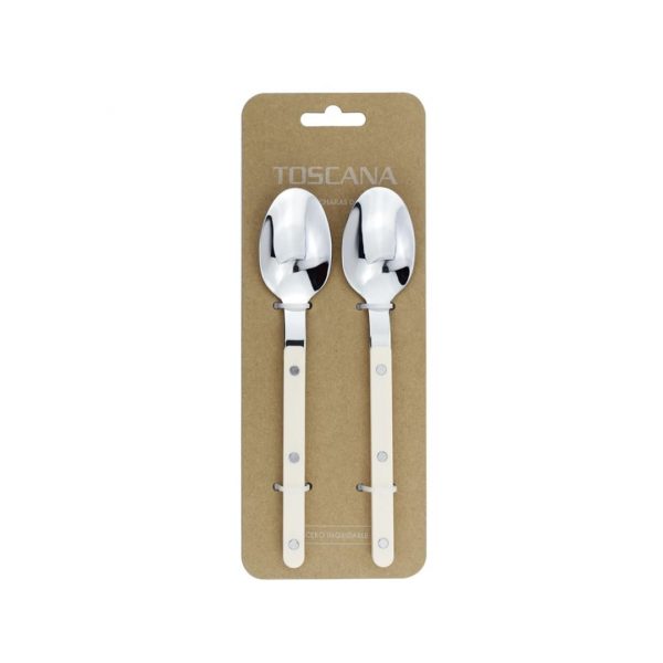 Set x2 cuchara de te 18cm ac mango beige toscana Set x2 cuchara de te 18cm ac mango beige toscana