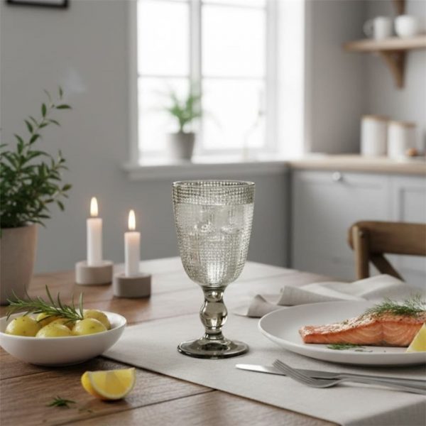 Copa de vino vidrio 240ml gris muselina - imagen 2