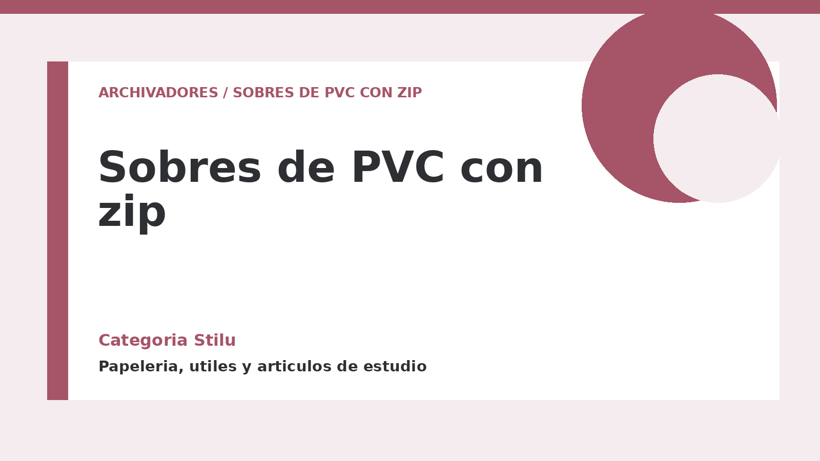 Sobres de PVC con zip - categoria Stilu Sobres de PVC con zip - categoria Stilu