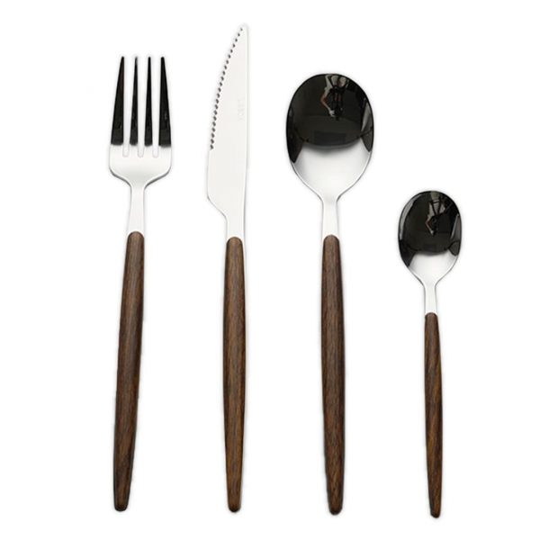 Set 24 piezas cubiertos mango madera "lisboa" - imagen 2