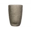 Vaso largo de vidrio 420ml gris muselina