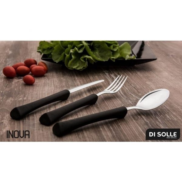 Set 24pzas ac.inox. mango negro inova di solle - imagen 2