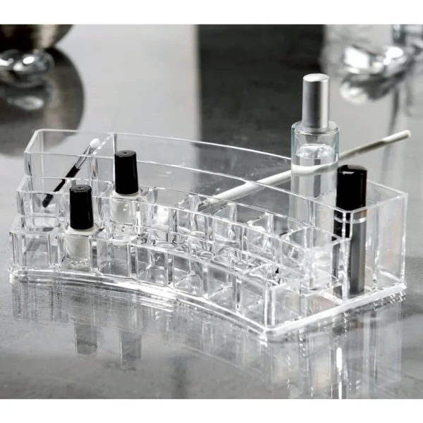Organizador cosmeticos curvo 28x12x7cm acrilico