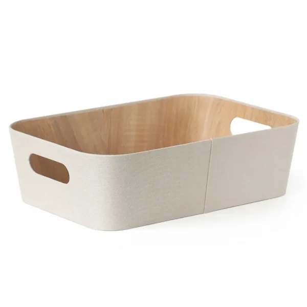 Organizador con asas 26.2x37.5x11cm ext tela crema Organizador con asas 26.2x37.5x11cm ext tela crema