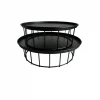 Set x2 plato soporte metalico 30x9/25x9cm negro