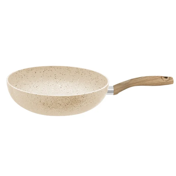 Wok antiadherente 28x7cm apto induccion beige