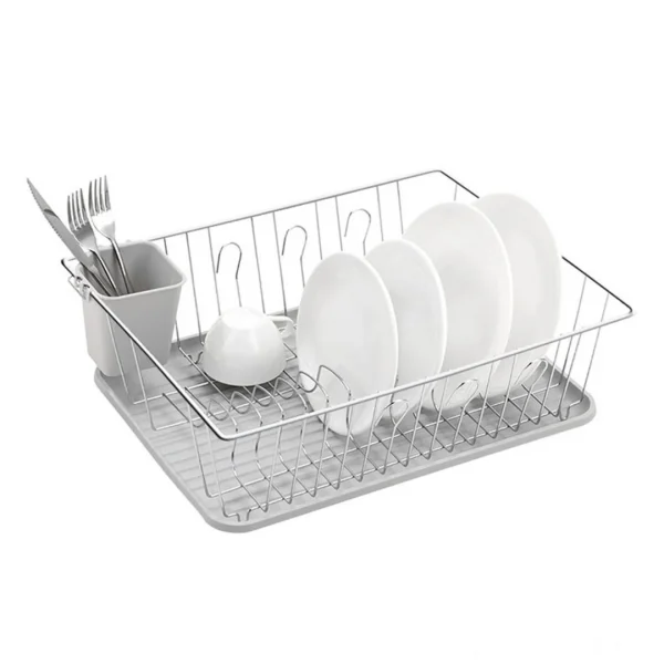 Escurridor a.crom bandeja/cub 41x32x12.5cm blanco