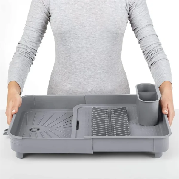 Escurridor extensible plastico 32x36x10cm gris - imagen 3