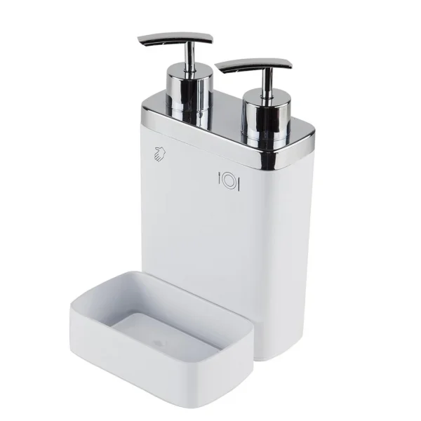 Dispensador c/division jabon/deter 13x14x22 blanco Dispensador c/division jabon/deter 13x14x22 blanco