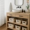 Organizador con asas 26.2x37.5x11cm ext tela crema - imagen 2