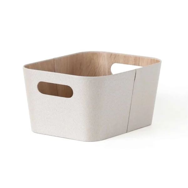 Organizador con asas 23x30.5x15.2cm ext tela crema Organizador con asas 23x30.5x15.2cm ext tela crema