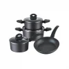 Bateria de cocina 7 piezas antiadherente granito gris