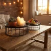 Set x2 plato soporte metalico 30x9/25x9cm negro - imagen 3
