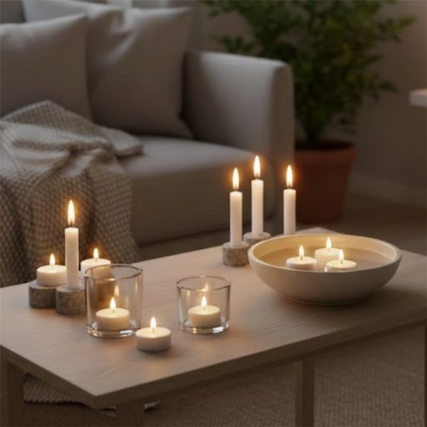 Set 12 velas tealight blanco - imagen 2