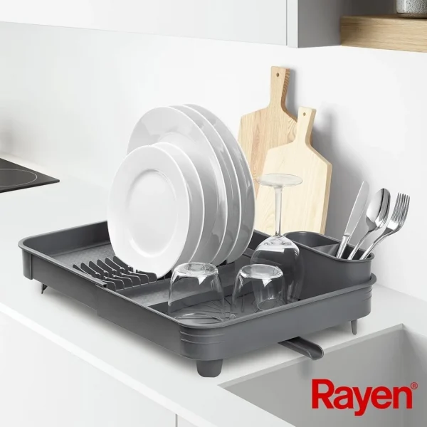 Escurridor extensible plastico 32x36x10cm gris