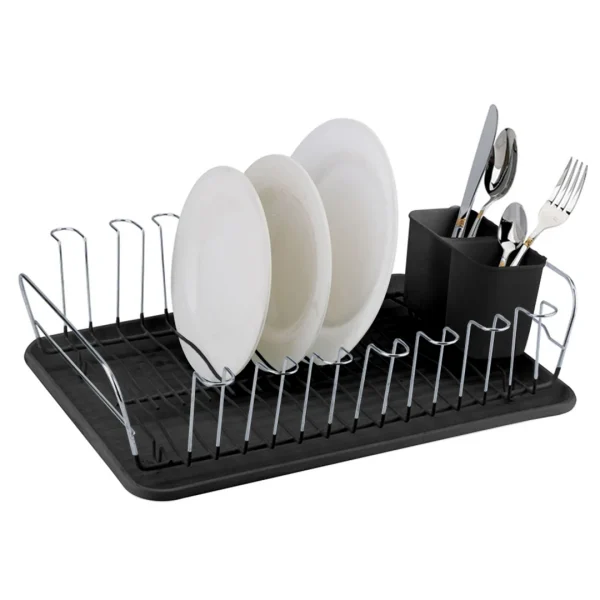 Escurridor a.crom bandeja y cub 41x32x12.5cm negro