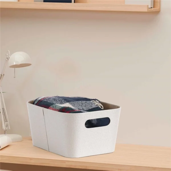 Organizador con asas 23x30.5x15.2cm ext tela crema - imagen 3