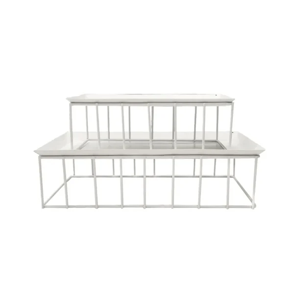 Set x2 soporte metalico 30x15x9/23x10x9cm blanco