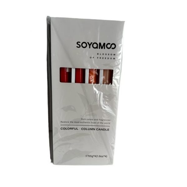 Set 4 velas 25cm soyamoo brisa de naranja degrade Set 4 velas 25cm soyamoo brisa de naranja degrade