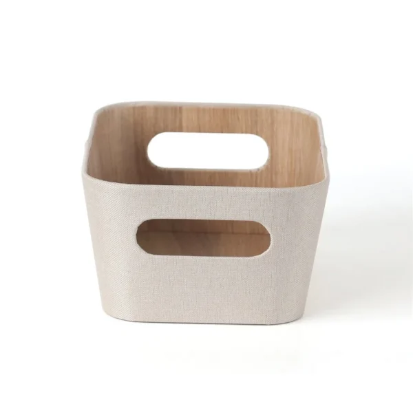 Organizador con asas 26x18x11cm ext tela crema - imagen 4