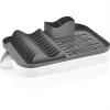 Escurridor plastico c/bandejasurtido en 3 colores celete, gris , rosa 30.5x48x12cms