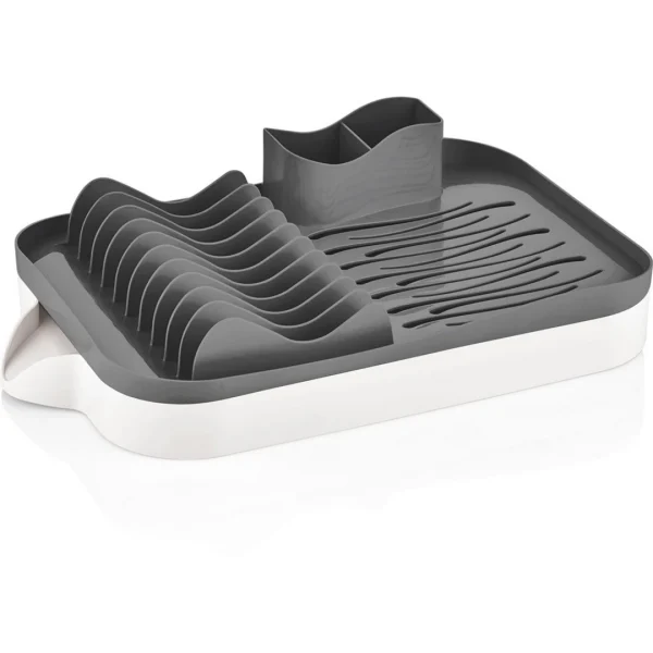 Escurridor plastico c/bandejasurtido en 3 colores celete, gris , rosa 30.5x48x12cms
