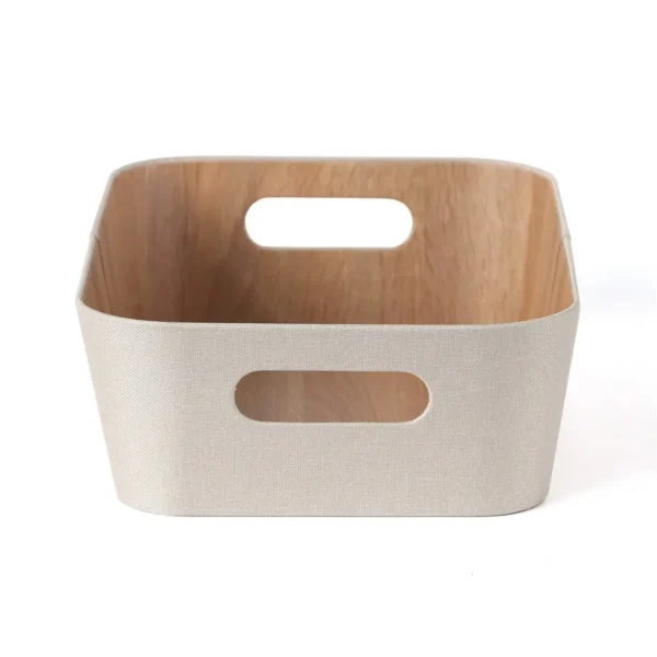 Organizador con asas 26.2x37.5x11cm ext tela crema - imagen 4