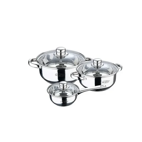 Bateria de cocina 6 piezas acero inoxidable san ignacio