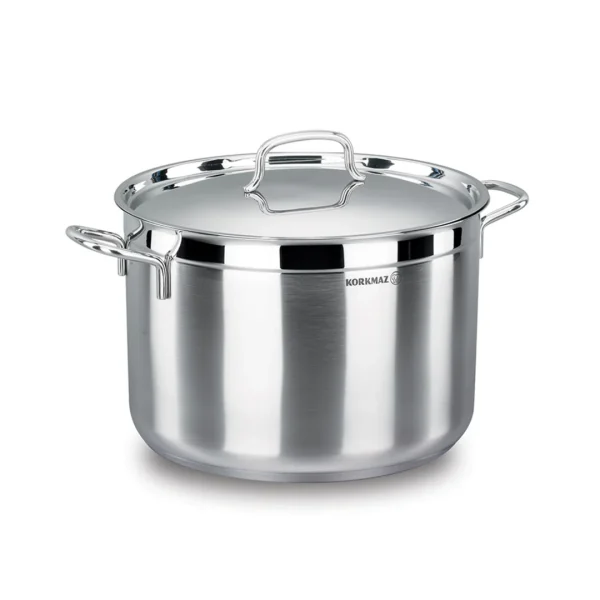 Olla 11lts acero inox c/tapa alfa korkmaz. 28x18cm