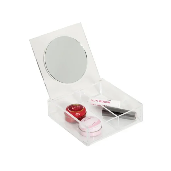 Organizador cosmeticos cuadrado c/ espejo 15x15x5cm Organizador cosmeticos cuadrado c/ espejo 15x15x5cm