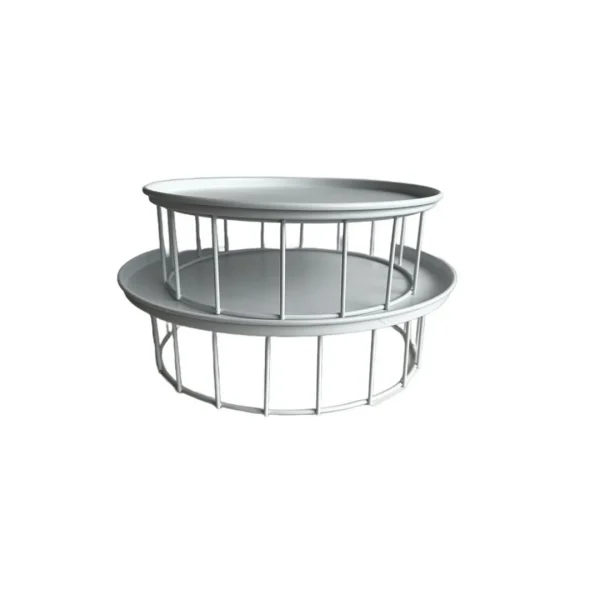 Set x2 plato soporte metalico 30x9/25x9cm blanco Set x2 plato soporte metalico 30x9/25x9cm blanco