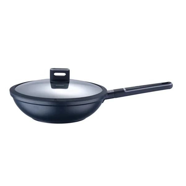 Wok 28x8cm aluminio fundido c/tapa indigo mp