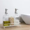 Dispensador de jabon 2pcs c/estante 8x22cm blanco - imagen 2