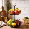 Frutero dos niveles metal d28x23cm negro - imagen 2