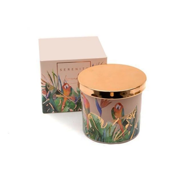Vela aromatica 205ml recip flamencos c/tapa lavanda - imagen 2